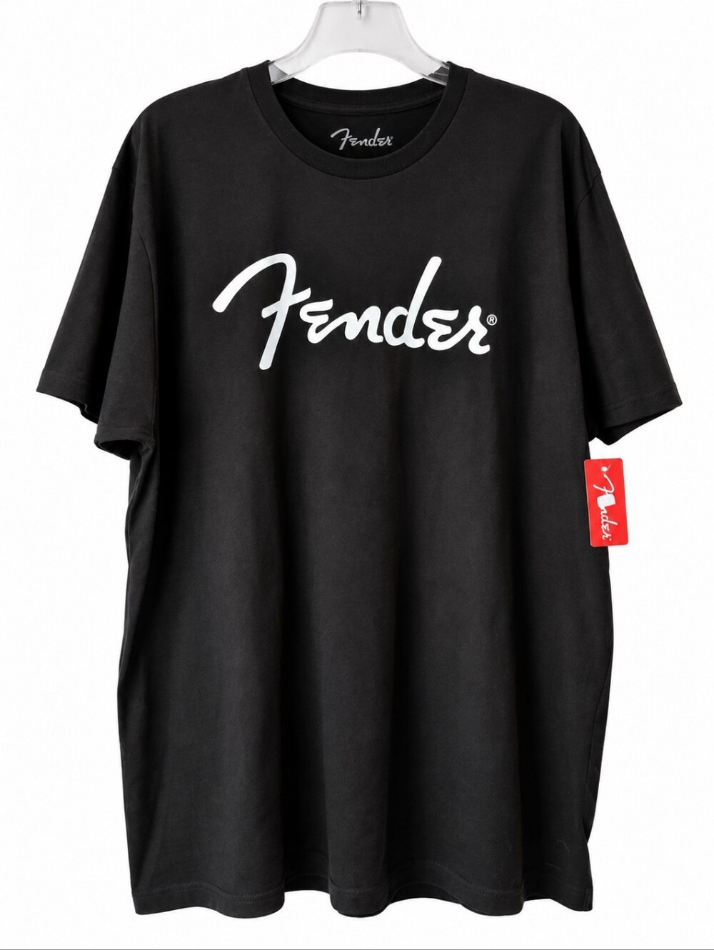 Fender Men's XL Black Classic Logo Guitar Graphic T-Shirt 100% Cotton NWT